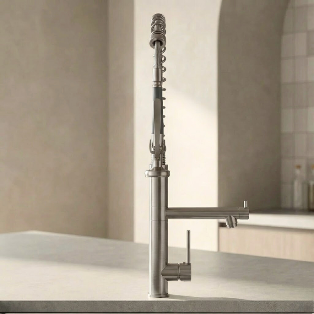 Vantage | Podwójny uchwyt kran kuchenny z chowanym natryskiem